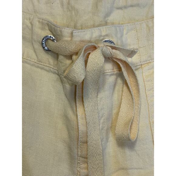 Luxury Linen relaxed breathable butter-yellow coastal breezy wide leg pants sz 8 - Picture 9 of 11